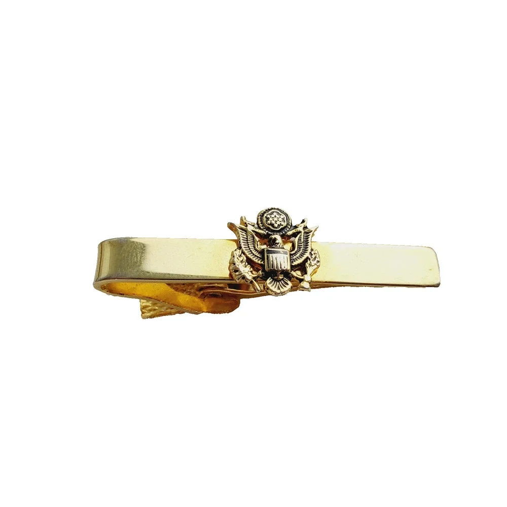 Vintage Military Crest Craft C23 Tie Bar Clip Gold-Tone Collectible